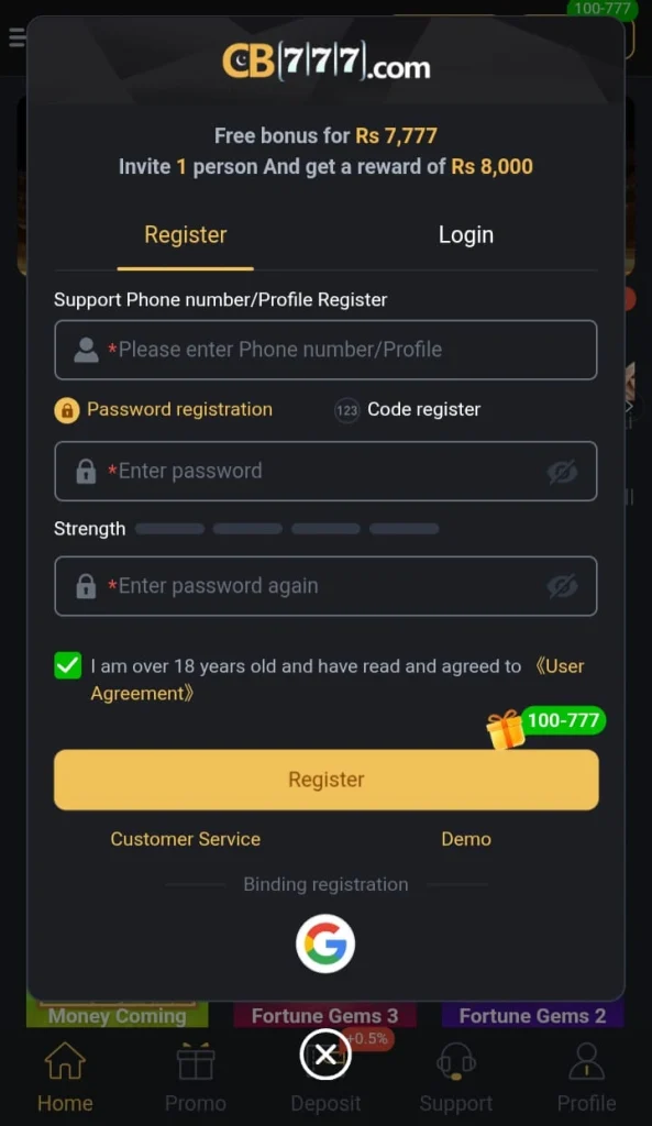 the CB777 game APK