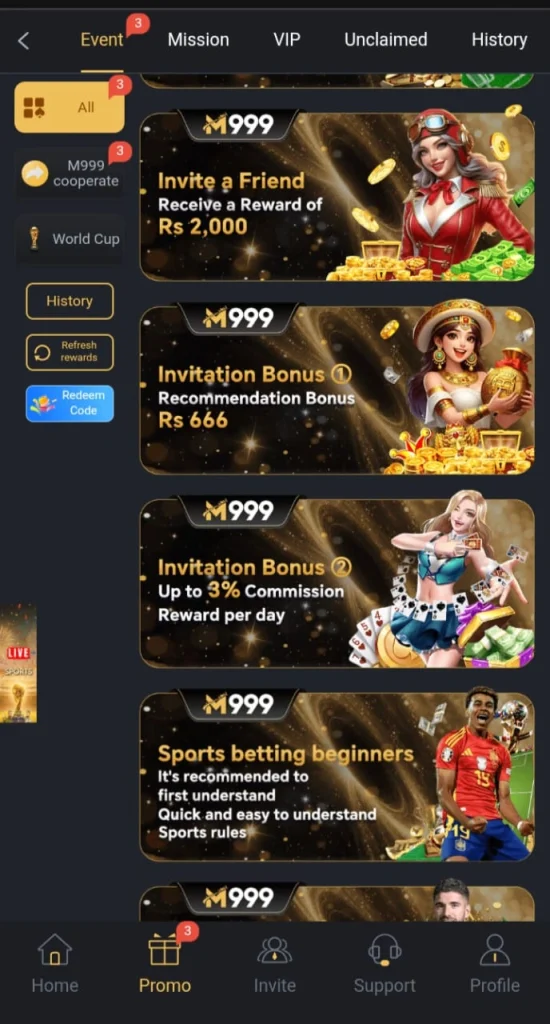 M999 Game referral bonus